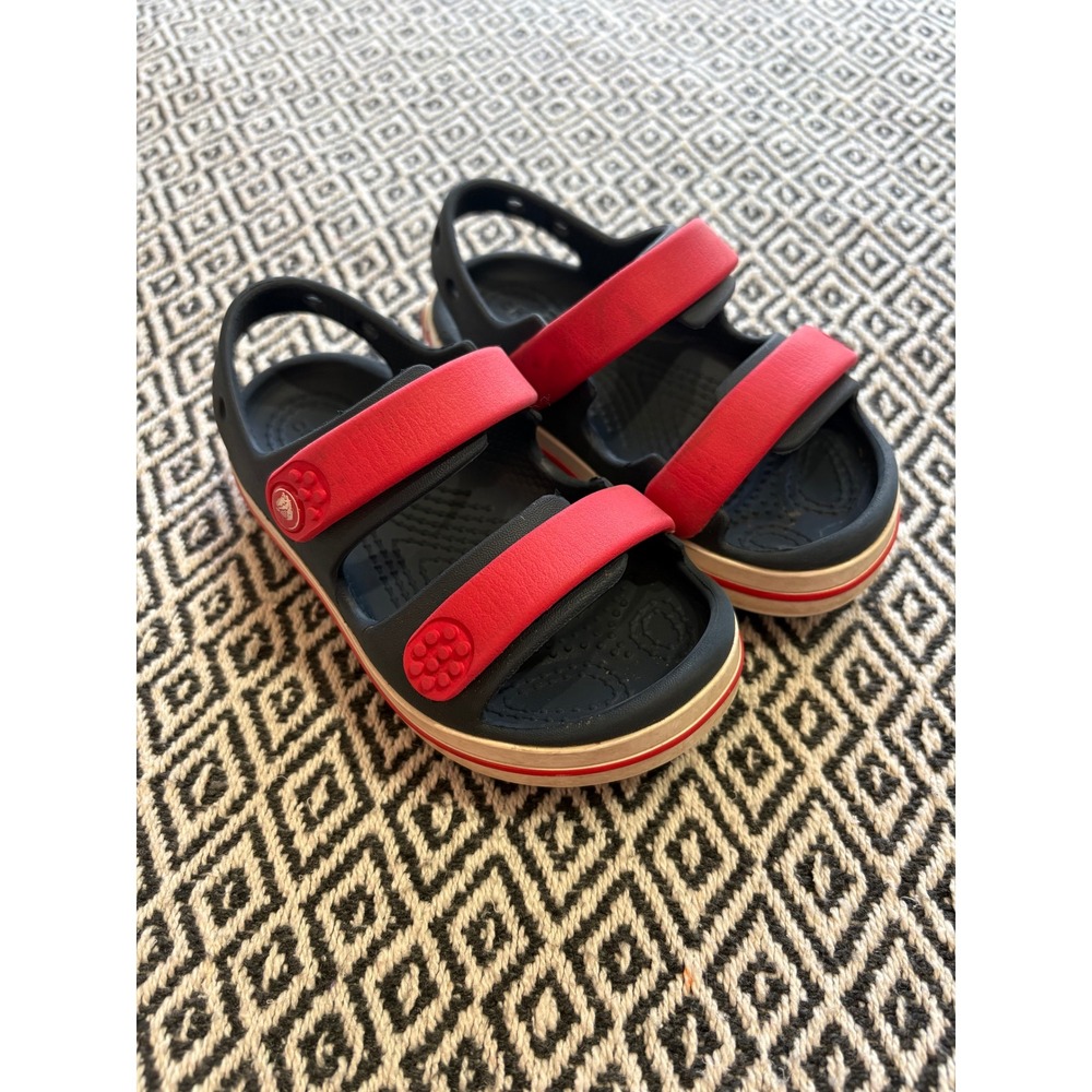 Crocs Sandal Kids Navy Red Blue Water Shoes C9 Summer Washable